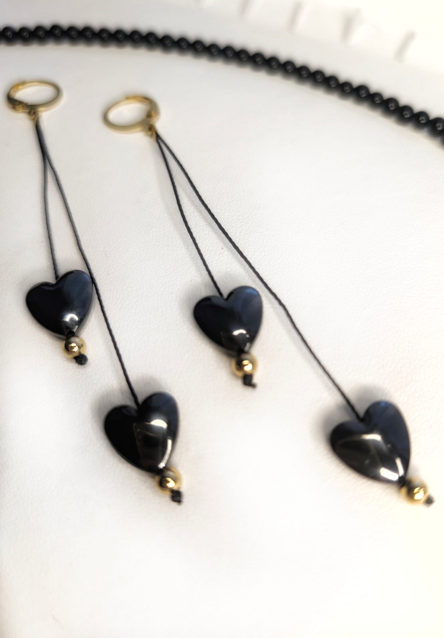 Stainless Steel Hematite Hearts Earrings