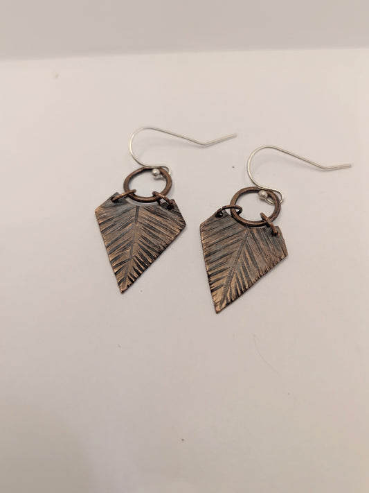 Geometric Leaf Earrings