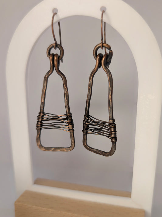 Geometric Copper Earrings